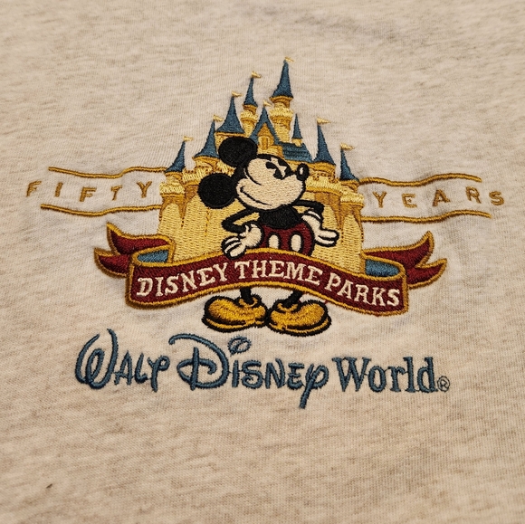 Vintage Walt Disney World Mickey Mouse 50 Years Crewneck T Shirt Mens Size XL - Picture 2 of 6